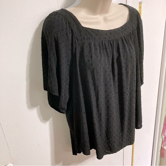 CHELSEA and THEODORE Embroidered Dots Square Neck Babydoll Top Womens XL - Picture 9 of 10